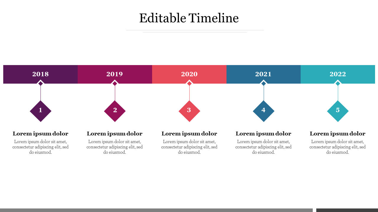 Free - Editable Timeline PowerPoint Presentation Slide